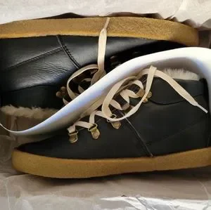 New Size 42 F-troupe Crepe Sole Hiking Black Sheep Fur Boots. F-troupe | Shoes | New 4 Ftroupe Crepe Sole Hiking Black  main image 2